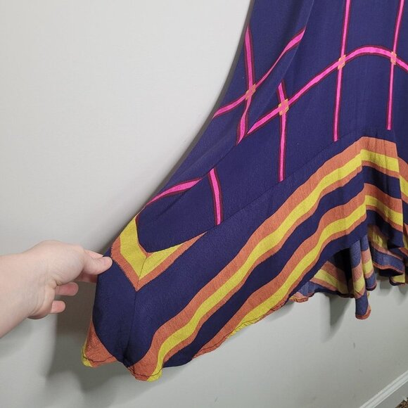 HD in Paris Anthro Handkerchief Asymmetrical hi lo short sleeve Dress size 4 - Picture 7 of 10